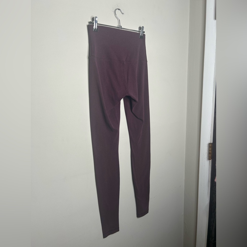 Lululemon Wunder Under Pant Cotton Roll Down Heathered Bordeaux Drama Red size 4 - Picture 4 of 10
